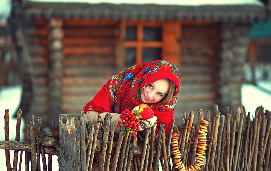 Sexy girl Women in Slavic costumes in Recife