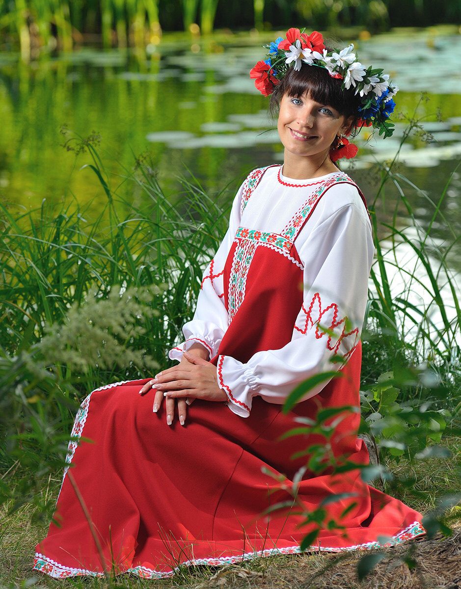 Beautiful girl Girls in Slavic costumes in Recife